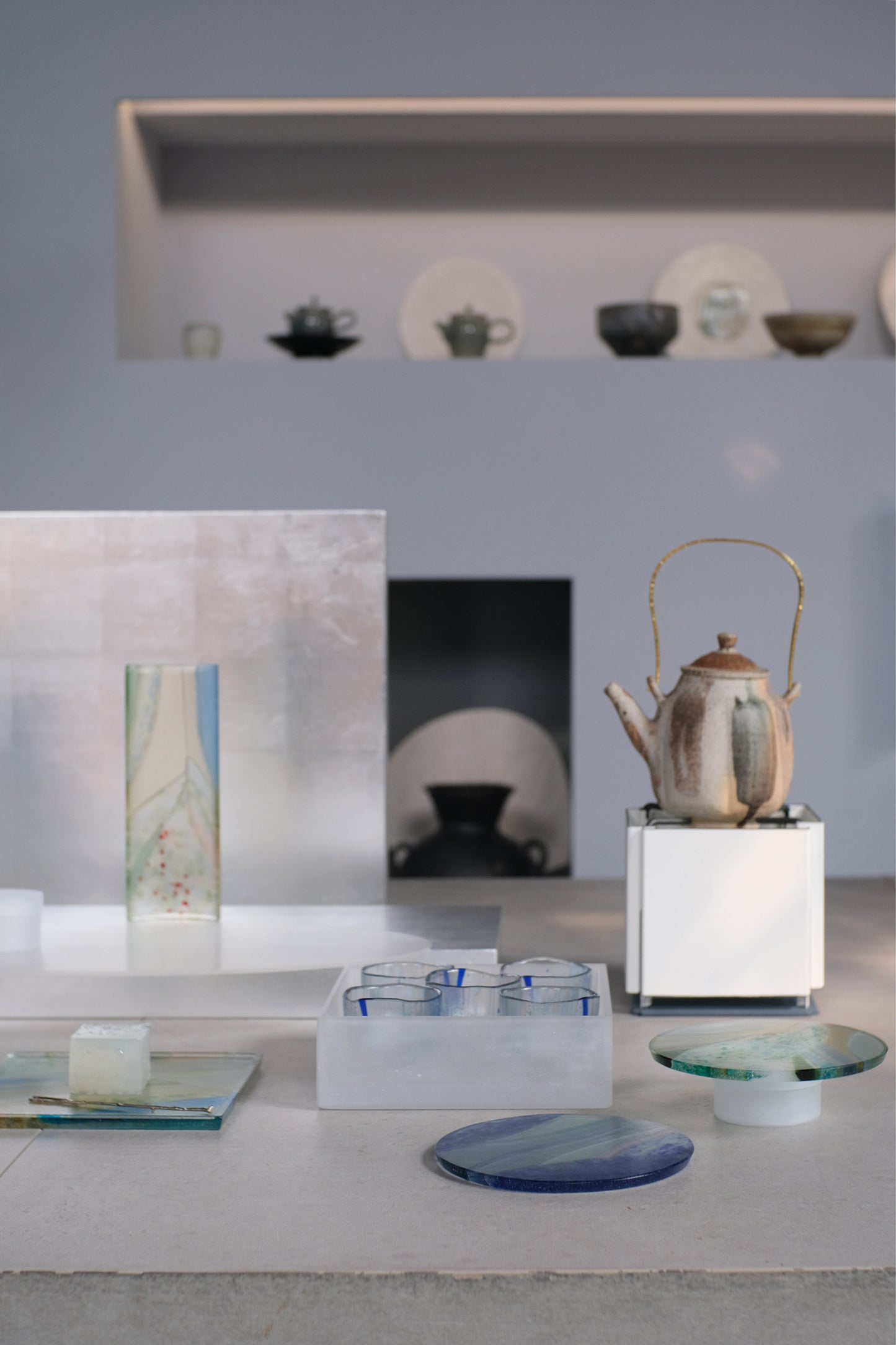 三上嘉啓-組合式琺瑯爐座・限定白