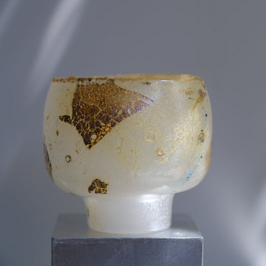 辻野剛 "abyss"玻璃茶碗 - 米白02