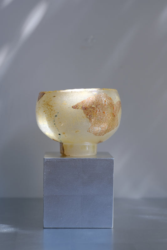 辻野剛 "abyss"玻璃茶碗 - 米白03