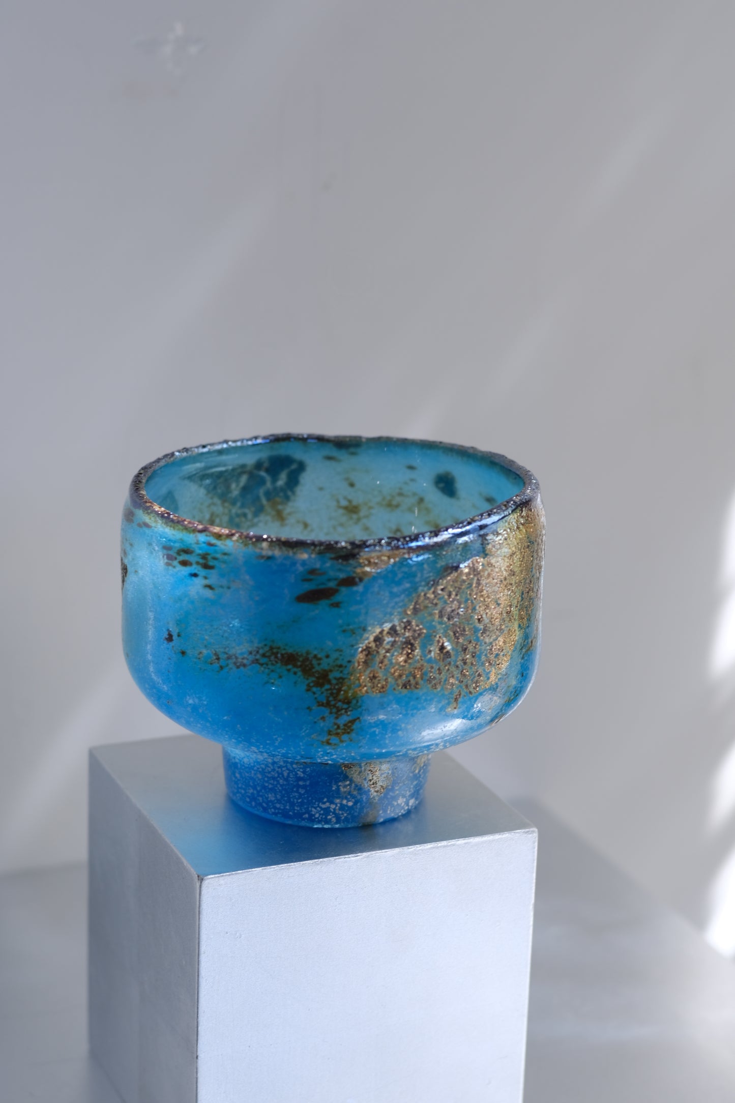 辻野剛 "abyss"玻璃茶碗 - 湛藍05