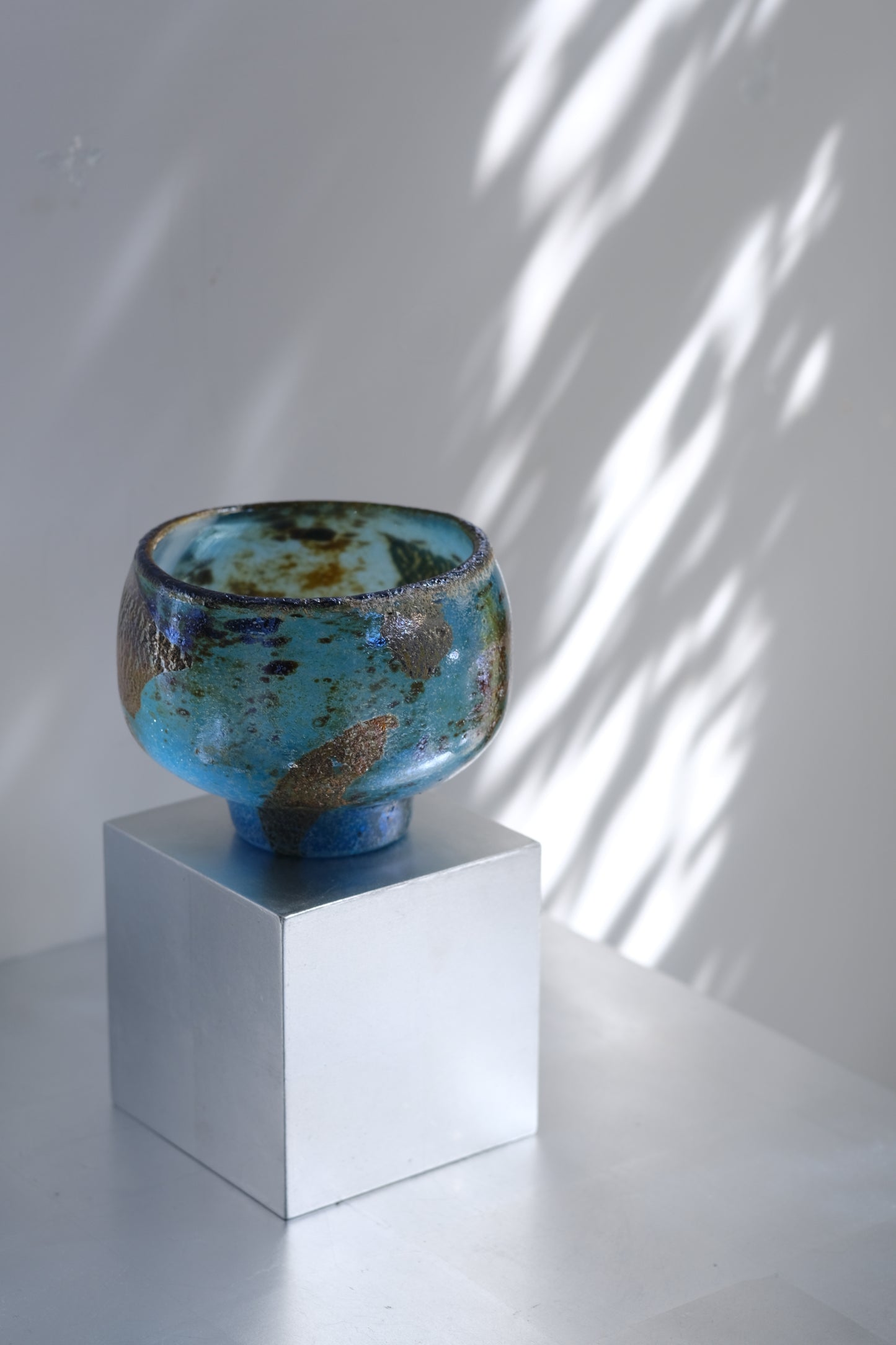 辻野剛 "abyss"玻璃茶碗 - 湛藍06