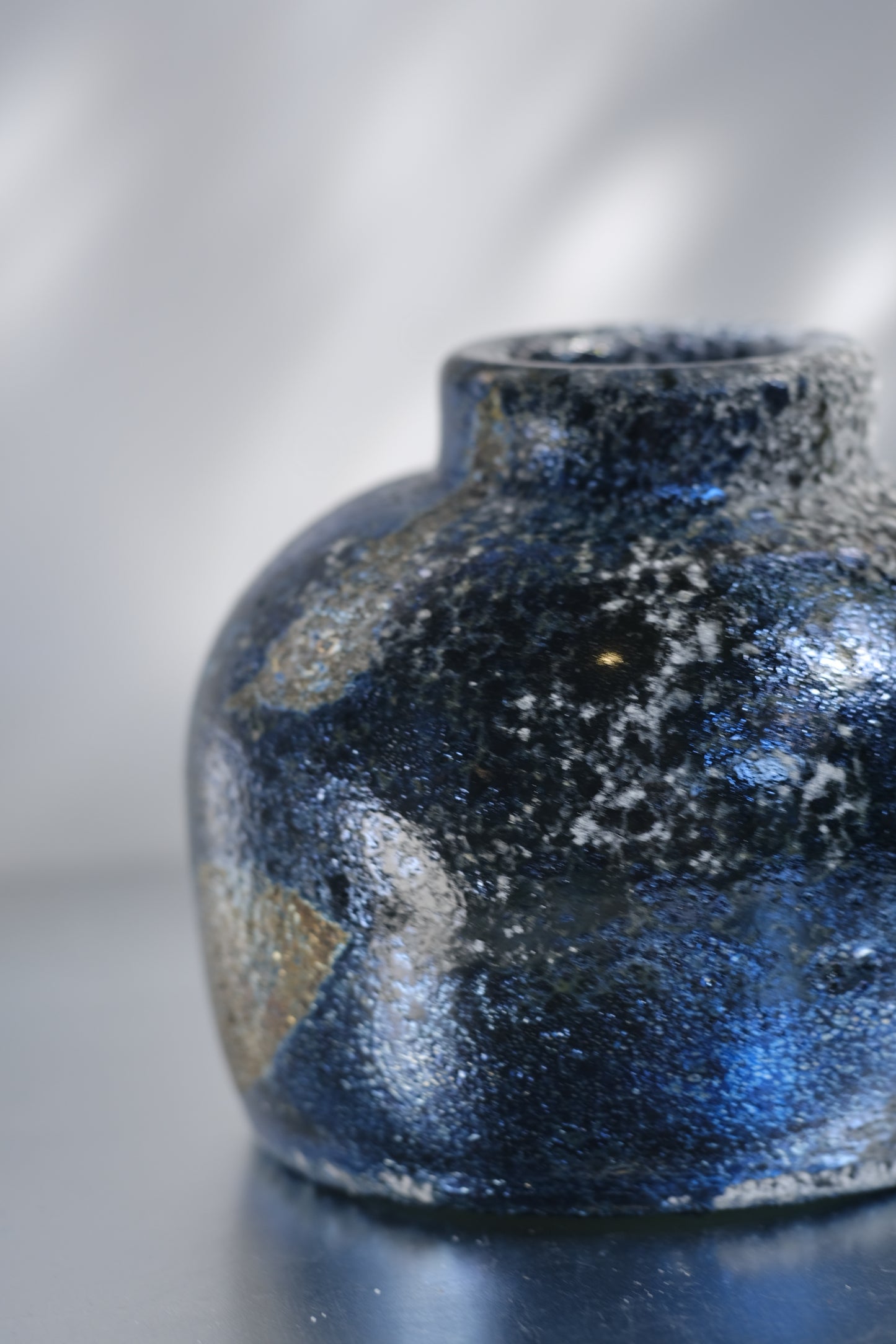 辻野剛 "abyss"玻璃茶碗 - 墨藍12
