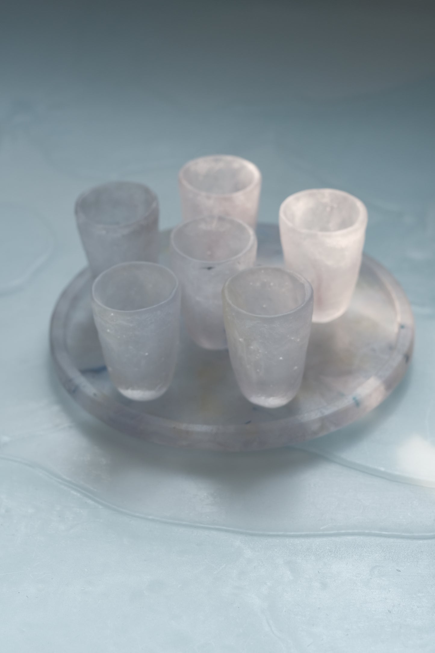 佐藤幸惠 鑄造玻璃茶杯-櫻粉