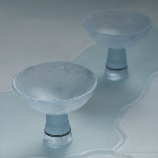 佐藤幸惠 鑄造玻璃高腳茶杯-金屬線