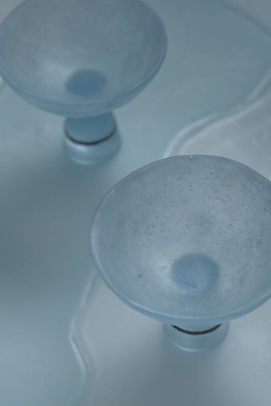 佐藤幸惠 鑄造玻璃高腳茶杯-金屬線