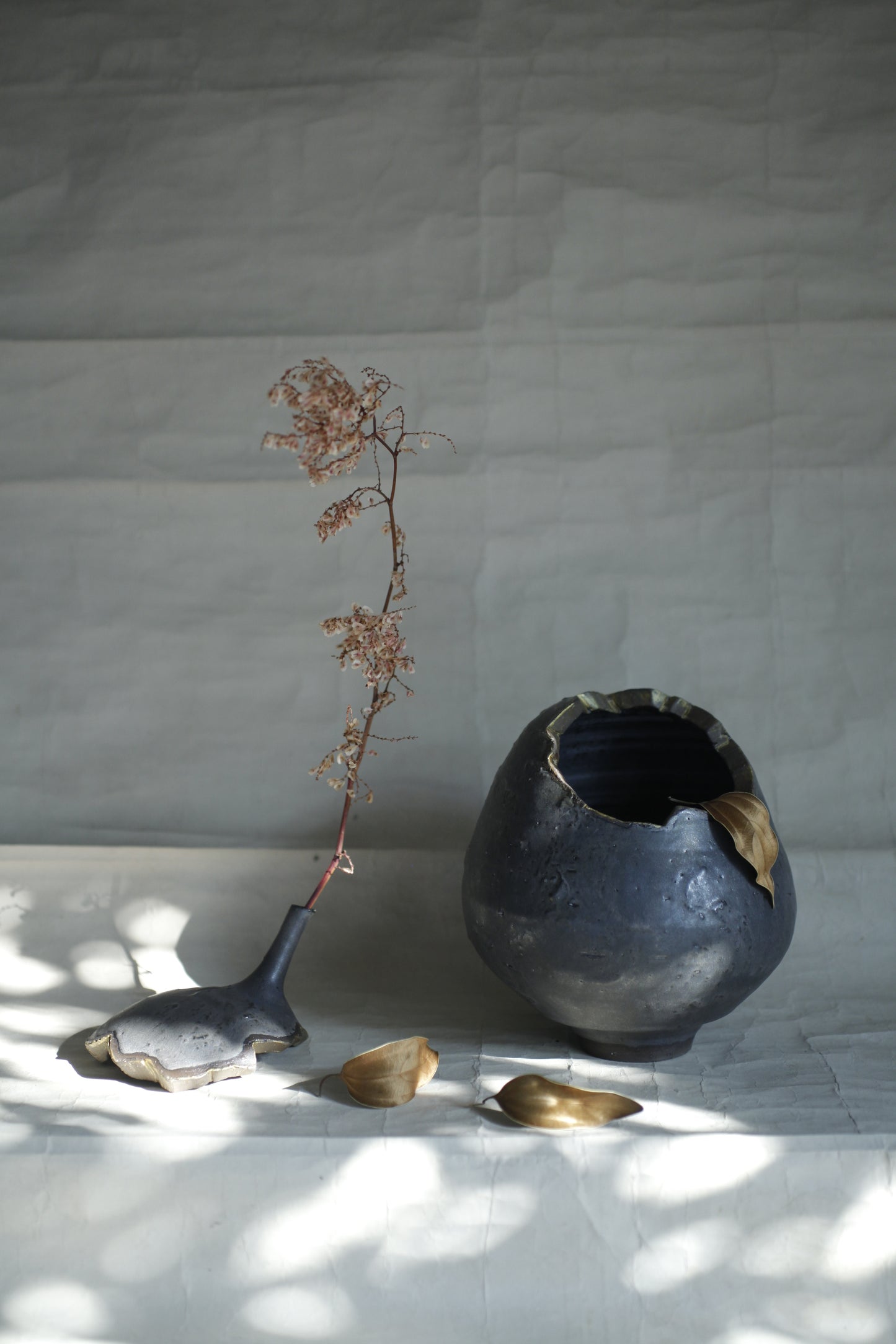 望氣 銀黑釉組件式花器(L)