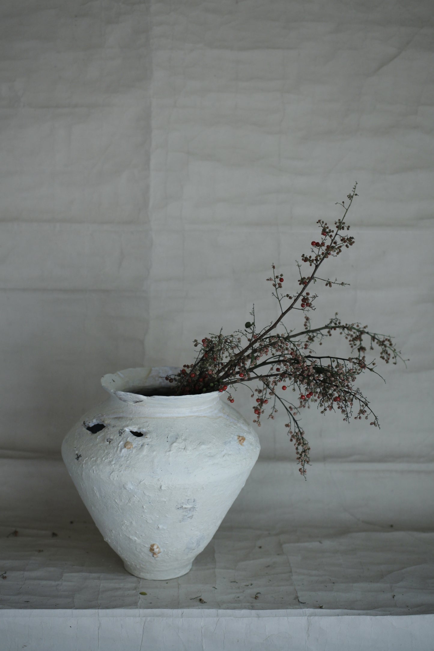 望氣 粉引花器(O)