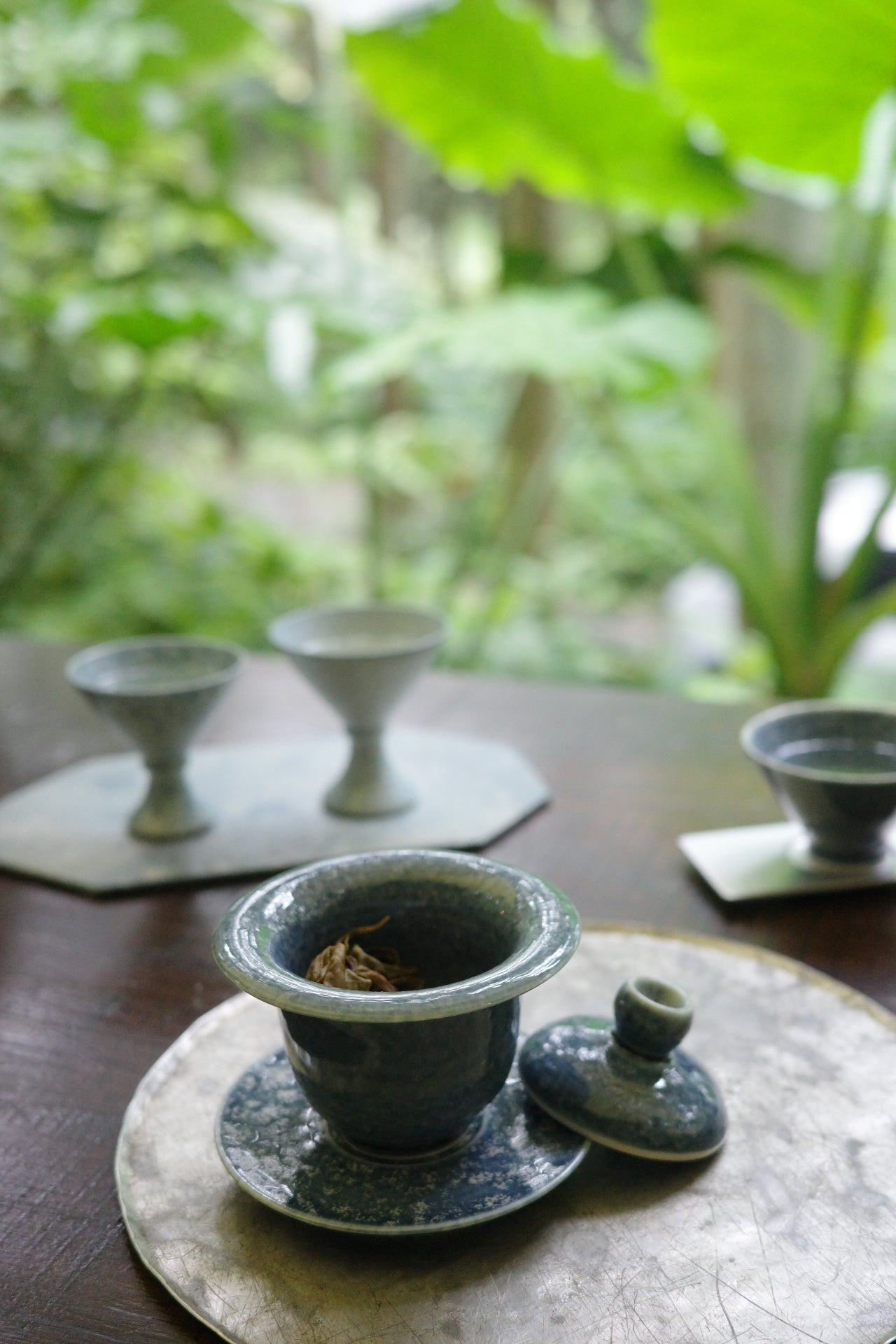 月亭- 韓國柴燒藍釉陶瓷蓋碗組 07