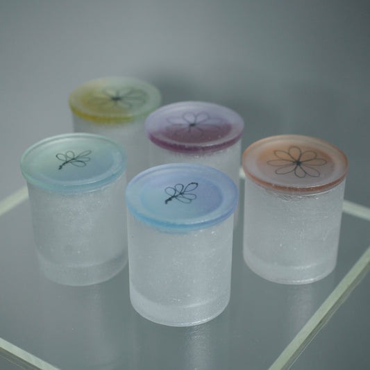 佐藤幸惠 鑄造玻璃茶棗-幻彩