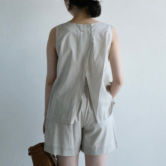 唐新雅 Xinya Tang - 夏季清透條紋套裝(米)