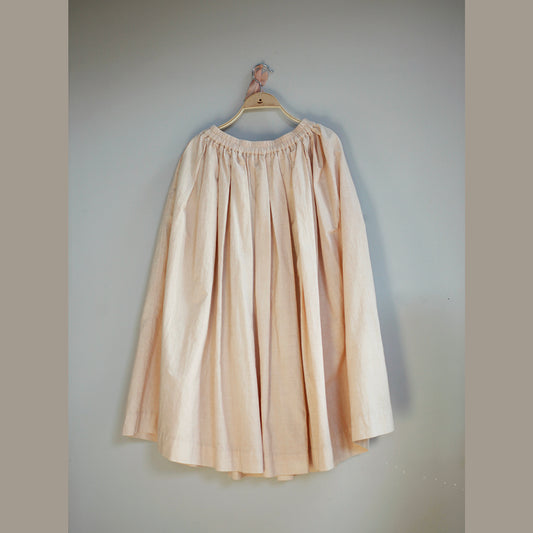 任飢餓-茜草染有機棉百褶半裙