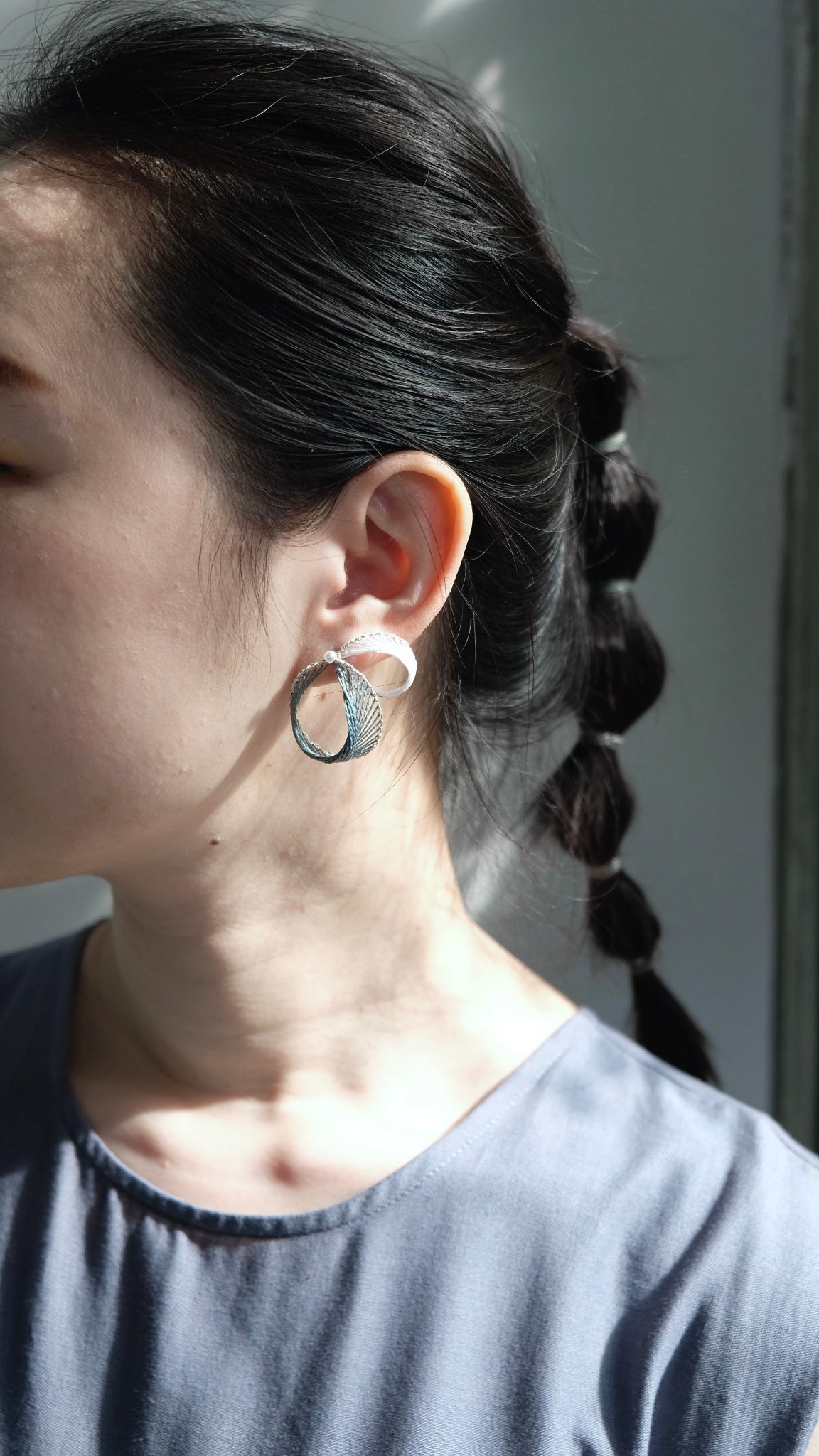 風花 fuuka. 浪波耳環:::月白:::