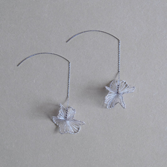 風花 fuuka. 抽皺的花與籽耳環:::籽上銀河:::