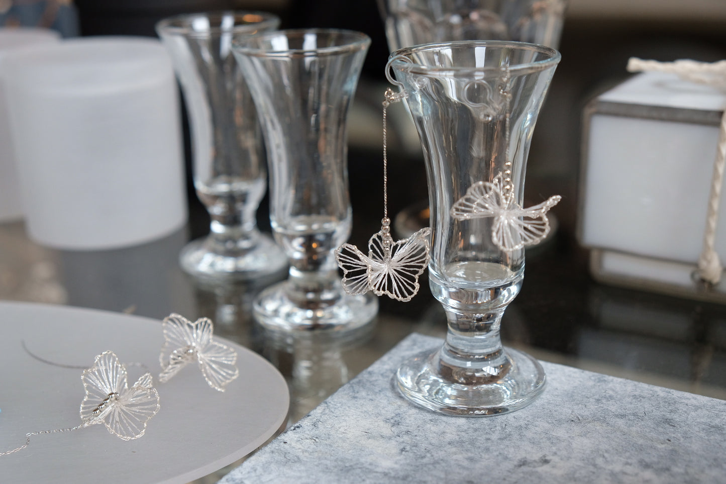 風花 fuuka. 抽皺的花與籽耳環:::籽上銀河:::