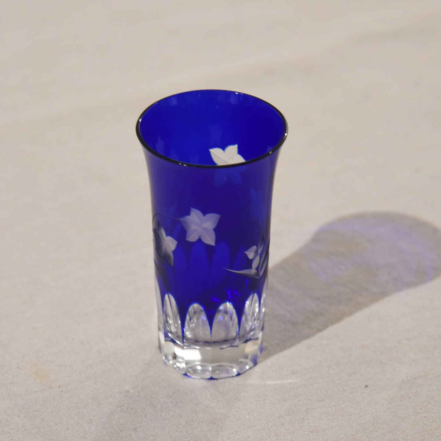 常夏-日本昭和切子老杯(花紋)