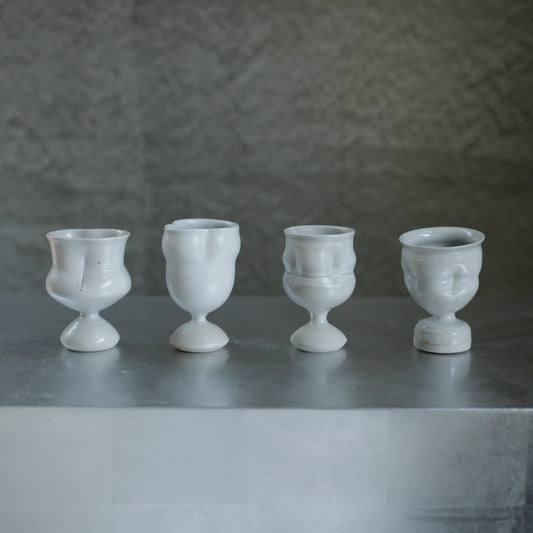 楊育睿 蘭・らん 瓷土瓣形高足茶杯(無斑) 4-7