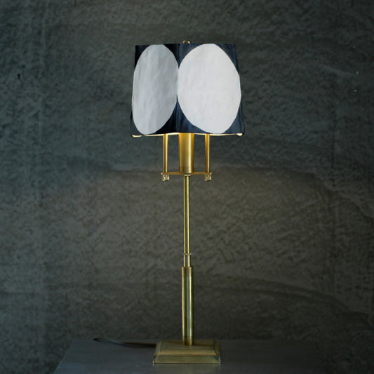 蔡宜芳x伏流物件 骨瓷高款桌燈(白底黑紋)