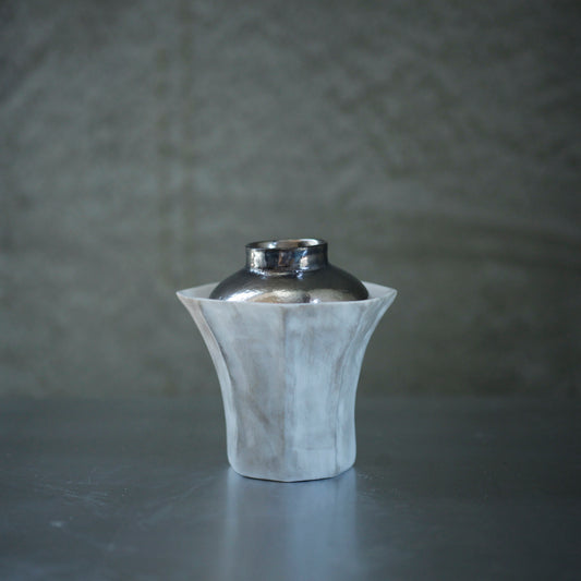 蔡宜芳 瓷土蓋碗(銀灰)