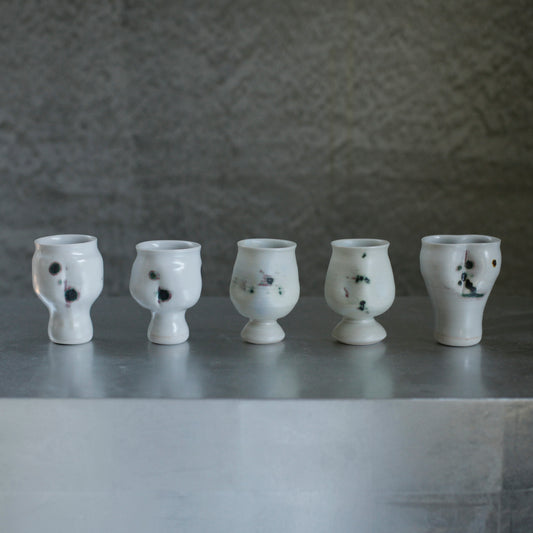 楊育睿 蘭・らん 瓷土瓣形茶杯(有斑) 1-5