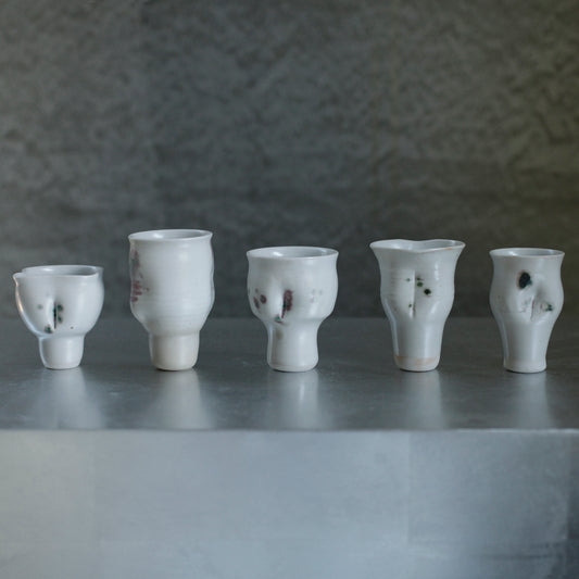 楊育睿 蘭・らん 瓷土瓣形茶杯(有斑) 6-10