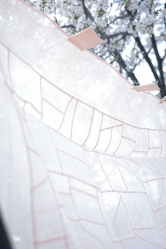 韓國 ”pojagi”幾何拼布ー桜粉方形