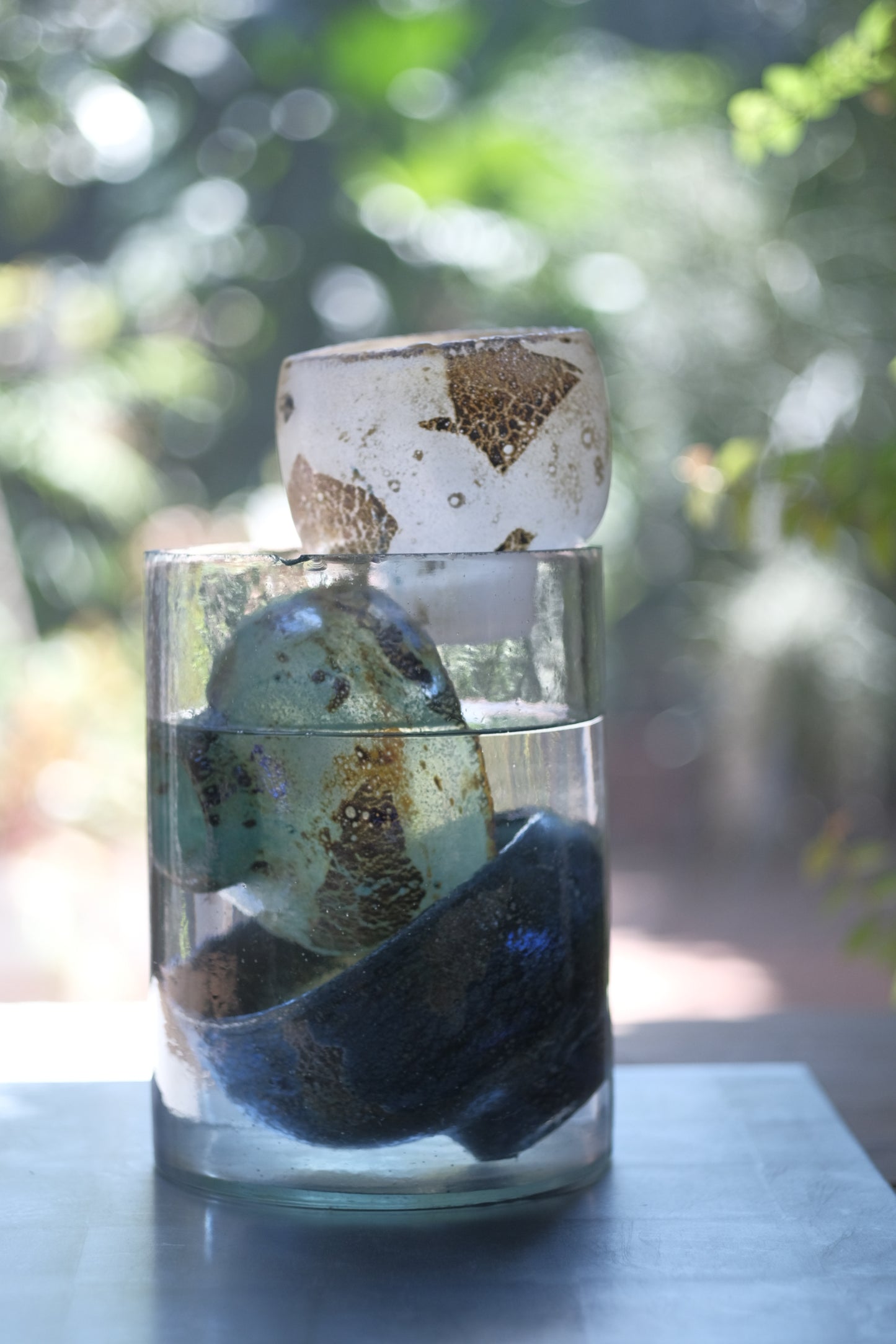 辻野剛 "abyss"玻璃茶碗 - 米白03