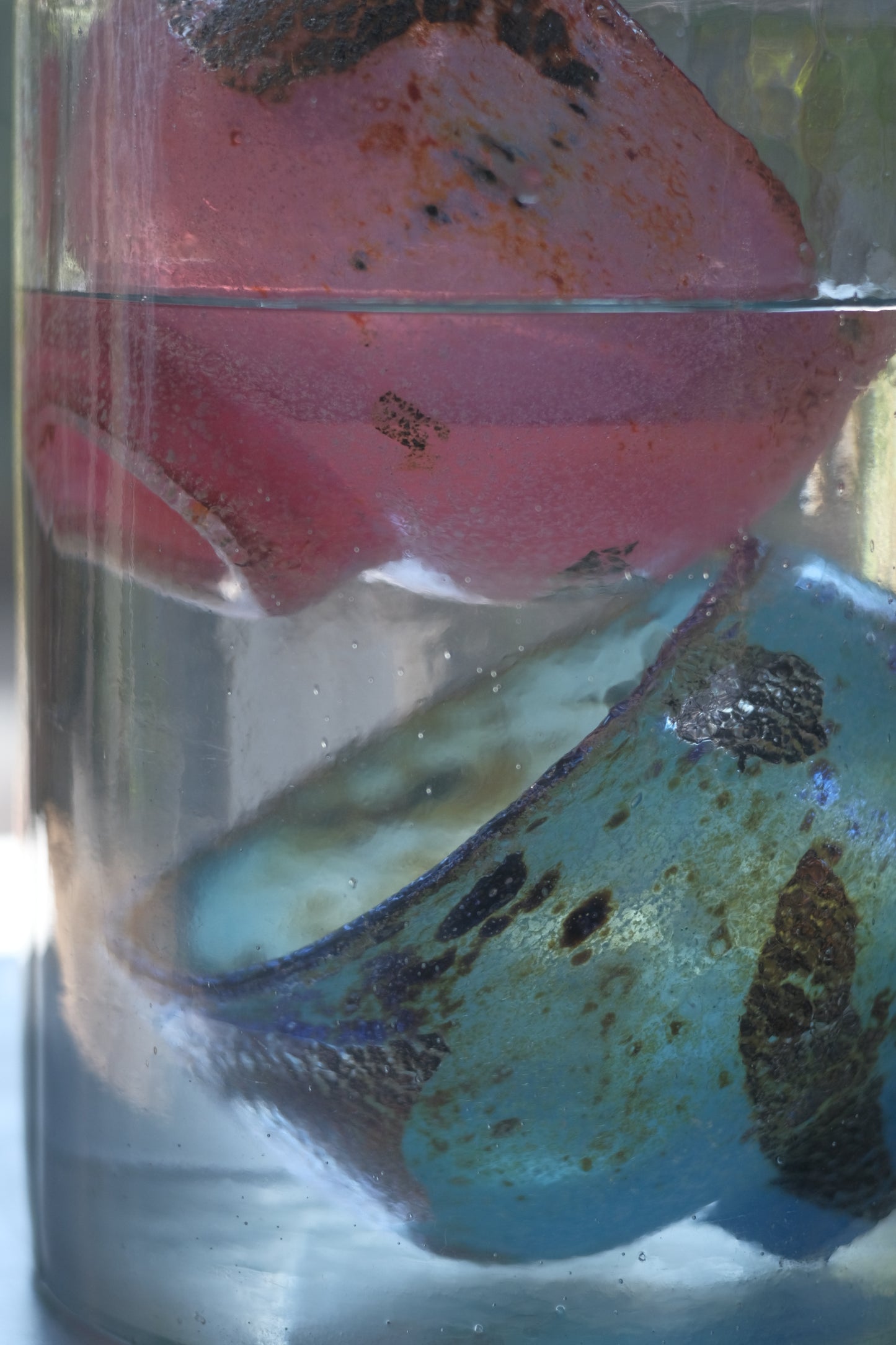 辻野剛 "abyss"玻璃茶碗 - 桃粉15