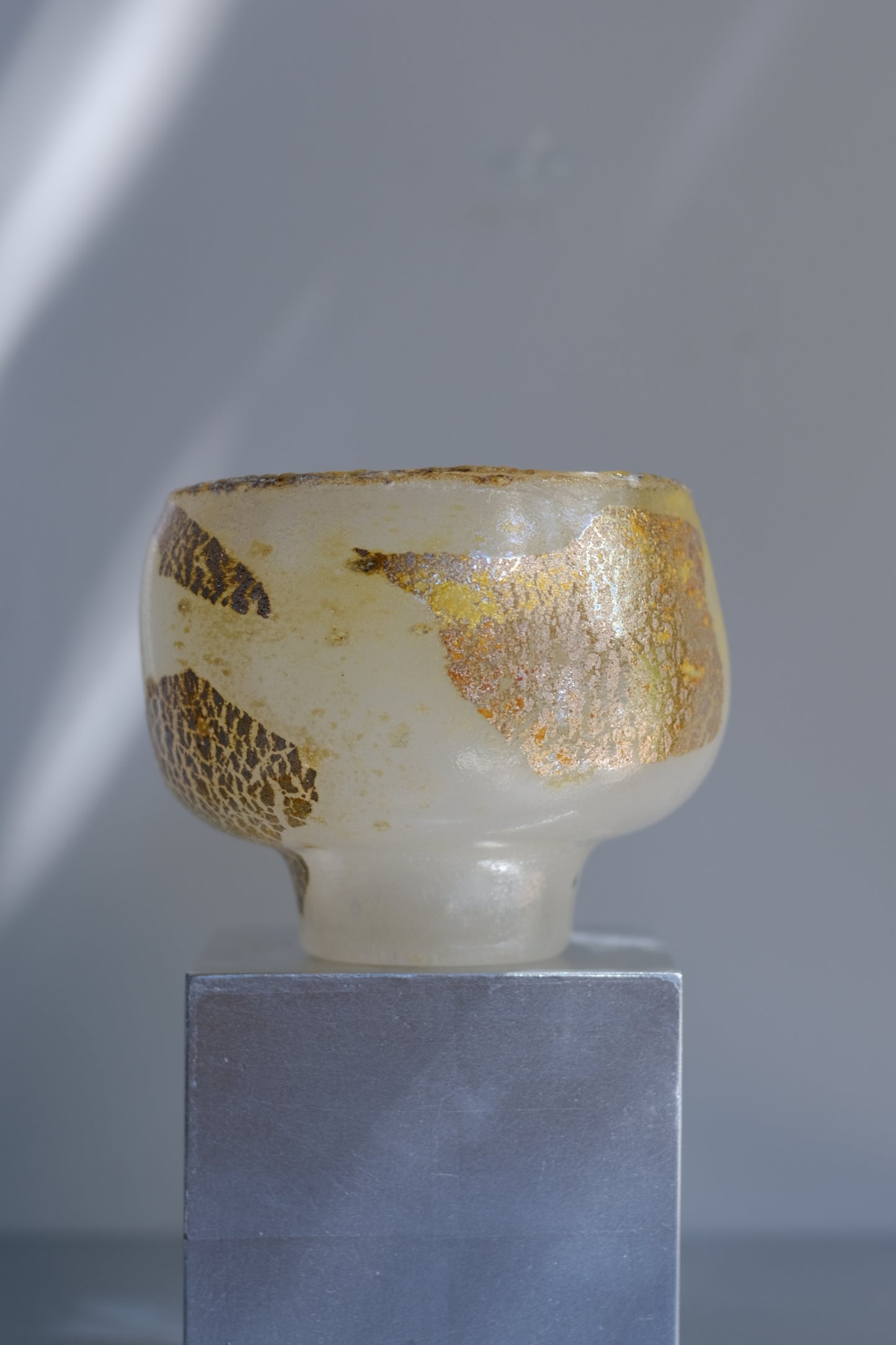 辻野剛 "abyss"玻璃茶碗 - 米白01