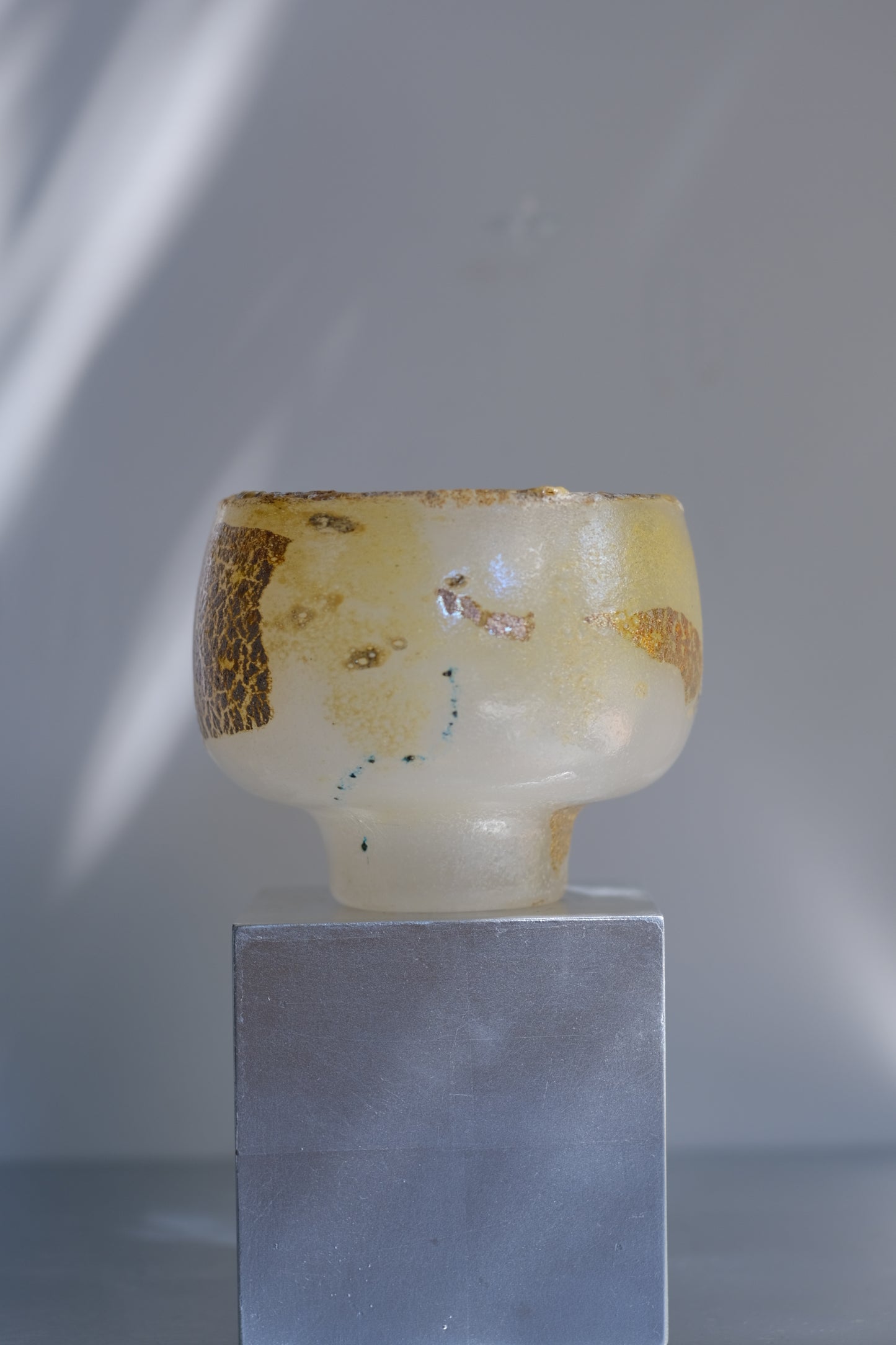 辻野剛 "abyss"玻璃茶碗 - 米白01