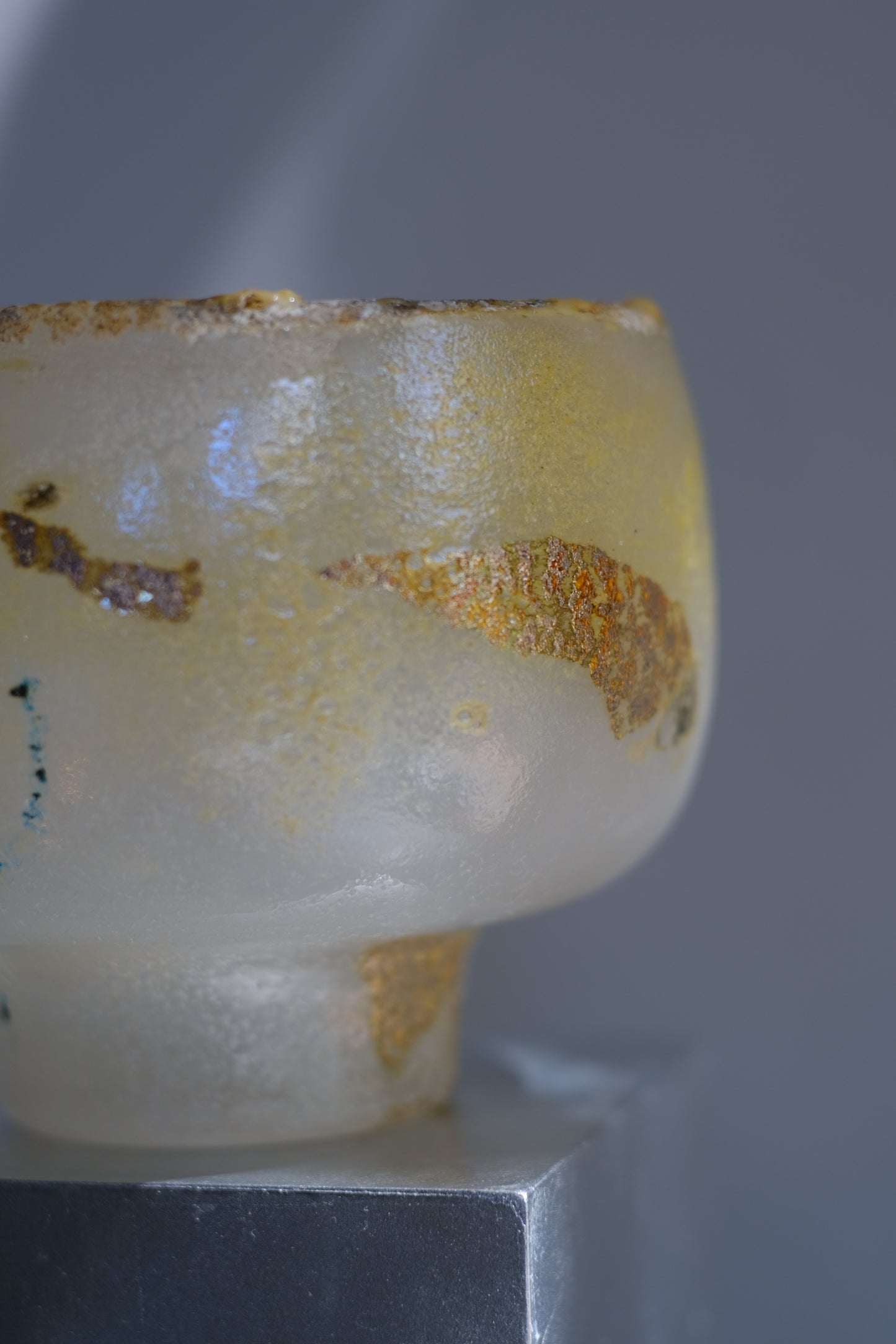 辻野剛 "abyss"玻璃茶碗 - 米白01