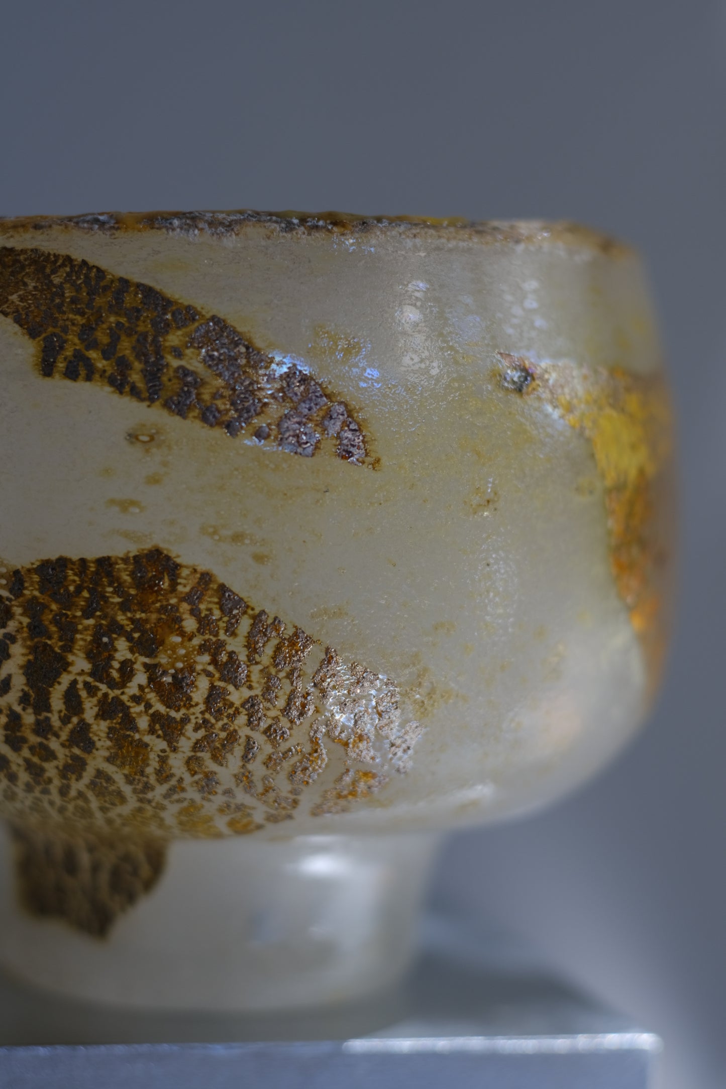 辻野剛 "abyss"玻璃茶碗 - 米白01