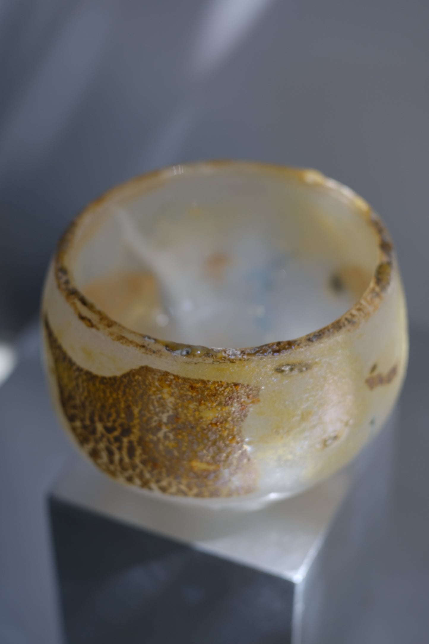 辻野剛 "abyss"玻璃茶碗 - 米白01