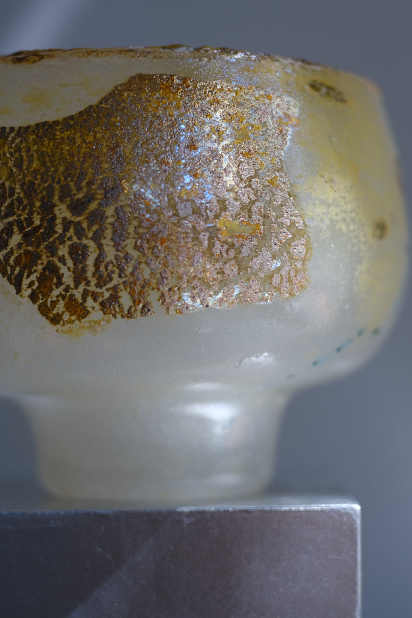 辻野剛 "abyss"玻璃茶碗 - 米白01