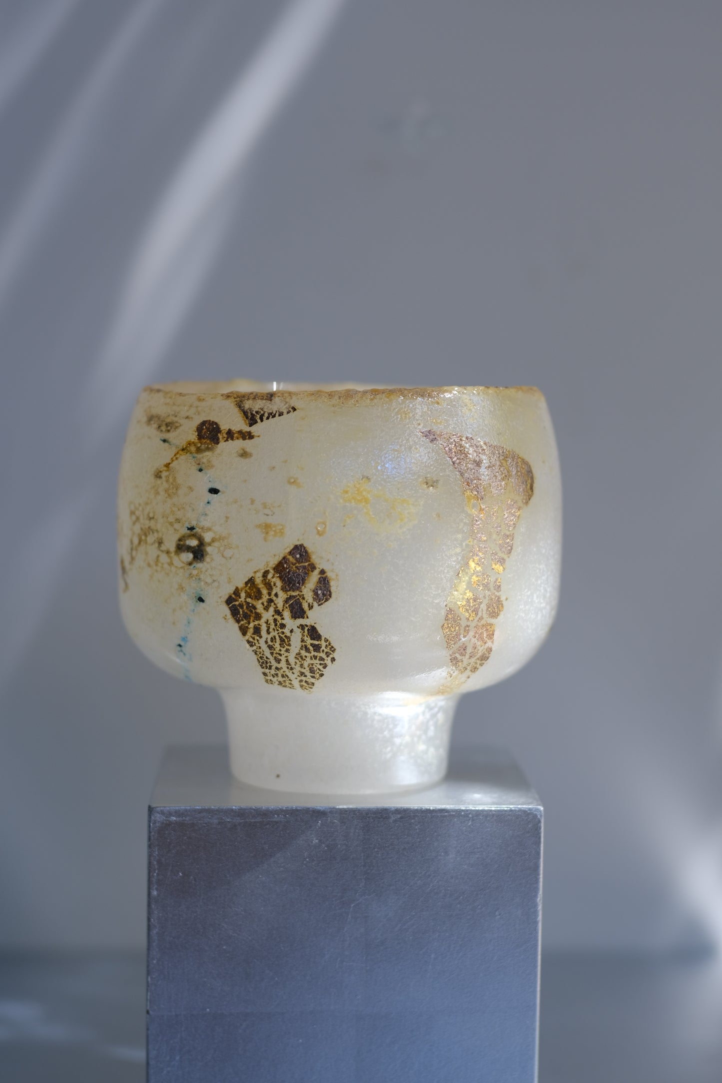 辻野剛 "abyss"玻璃茶碗 - 米白02