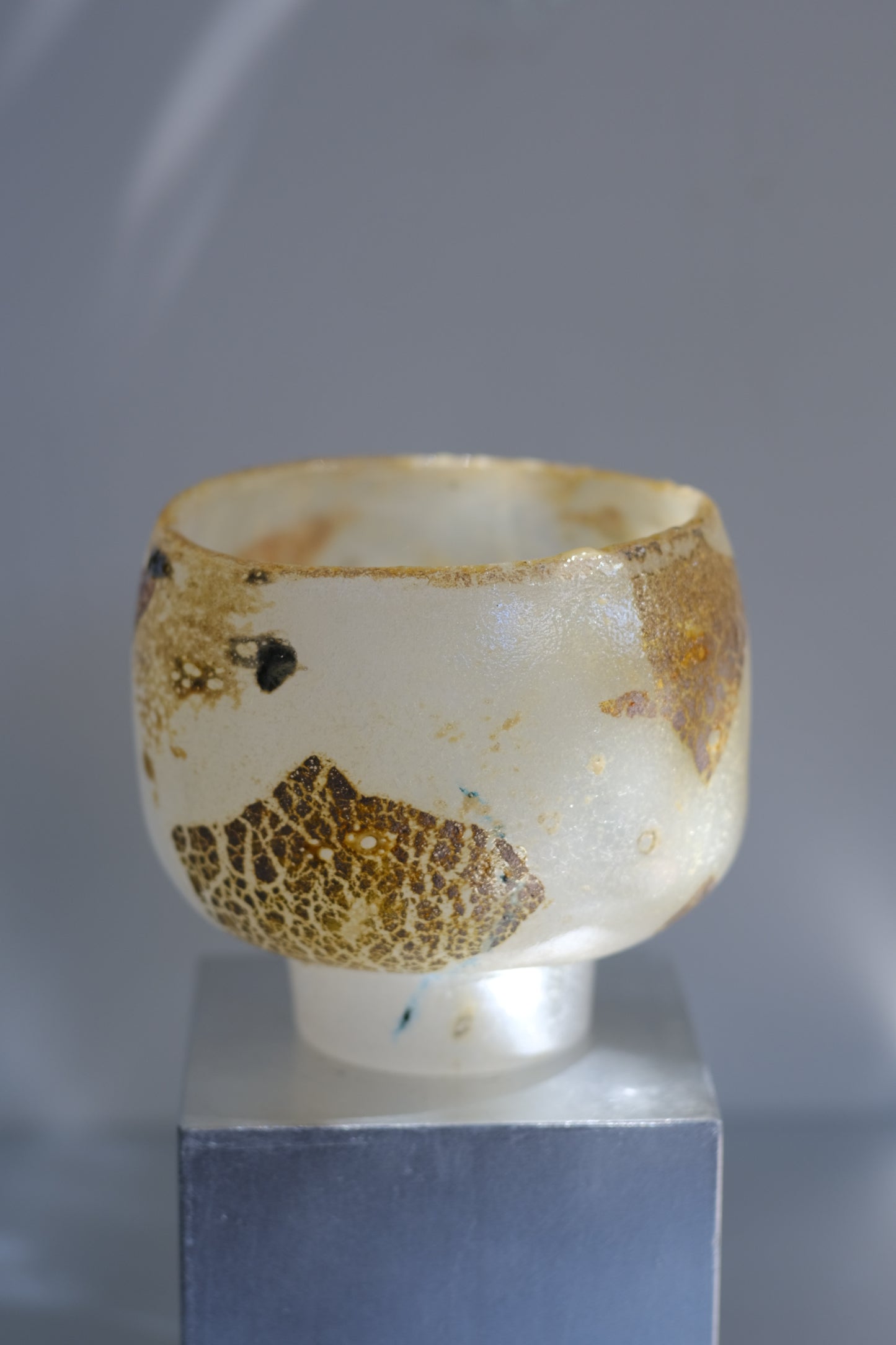 辻野剛 "abyss"玻璃茶碗 - 米白02