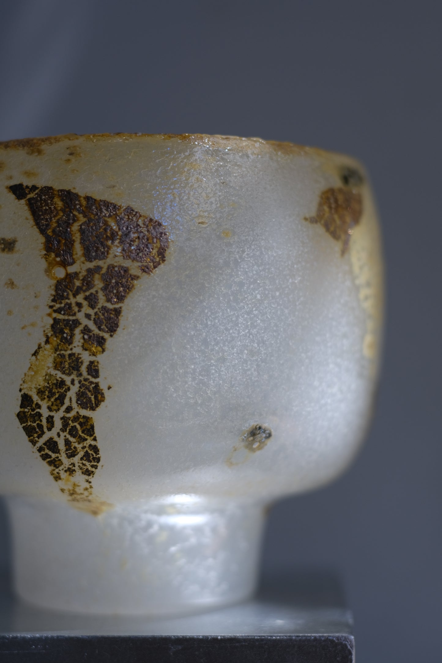 辻野剛 "abyss"玻璃茶碗 - 米白02