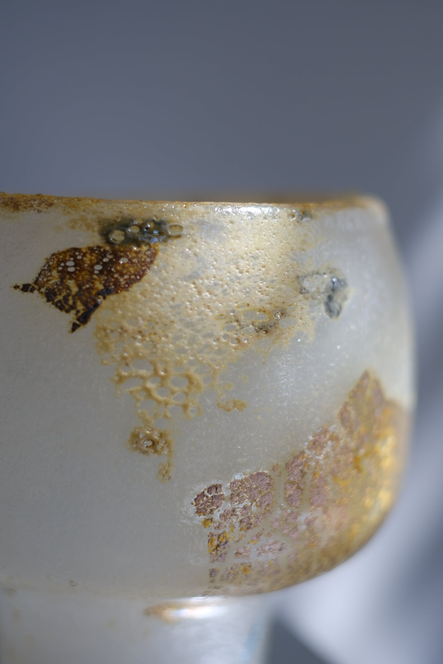 辻野剛 "abyss"玻璃茶碗 - 米白02