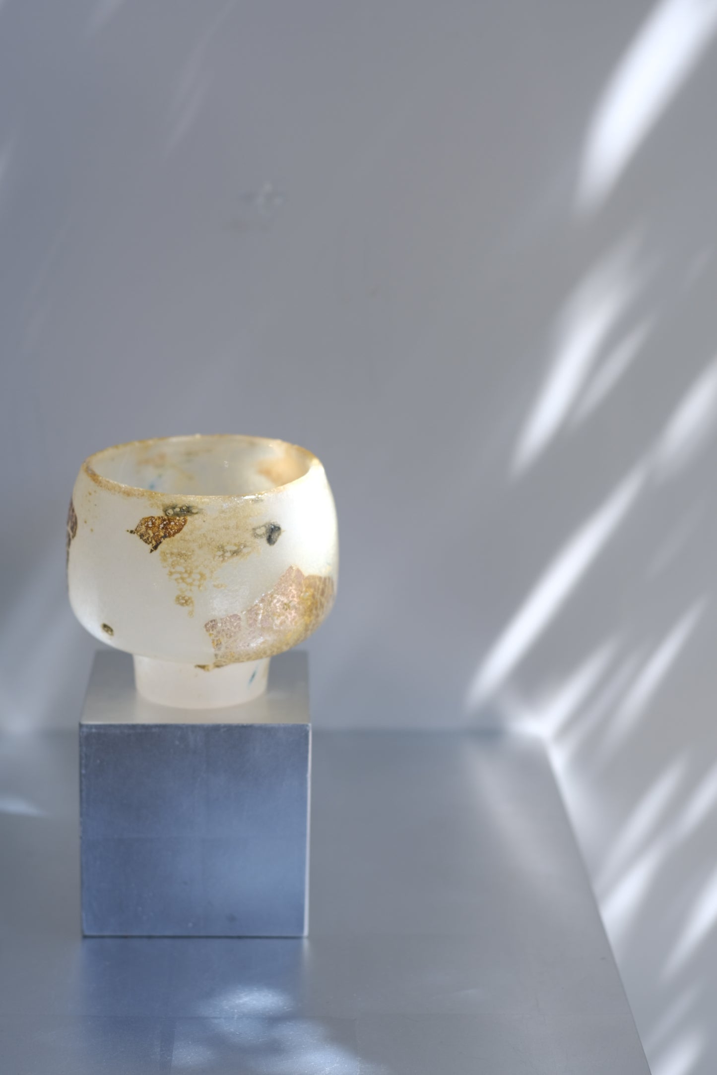 辻野剛 "abyss"玻璃茶碗 - 米白02