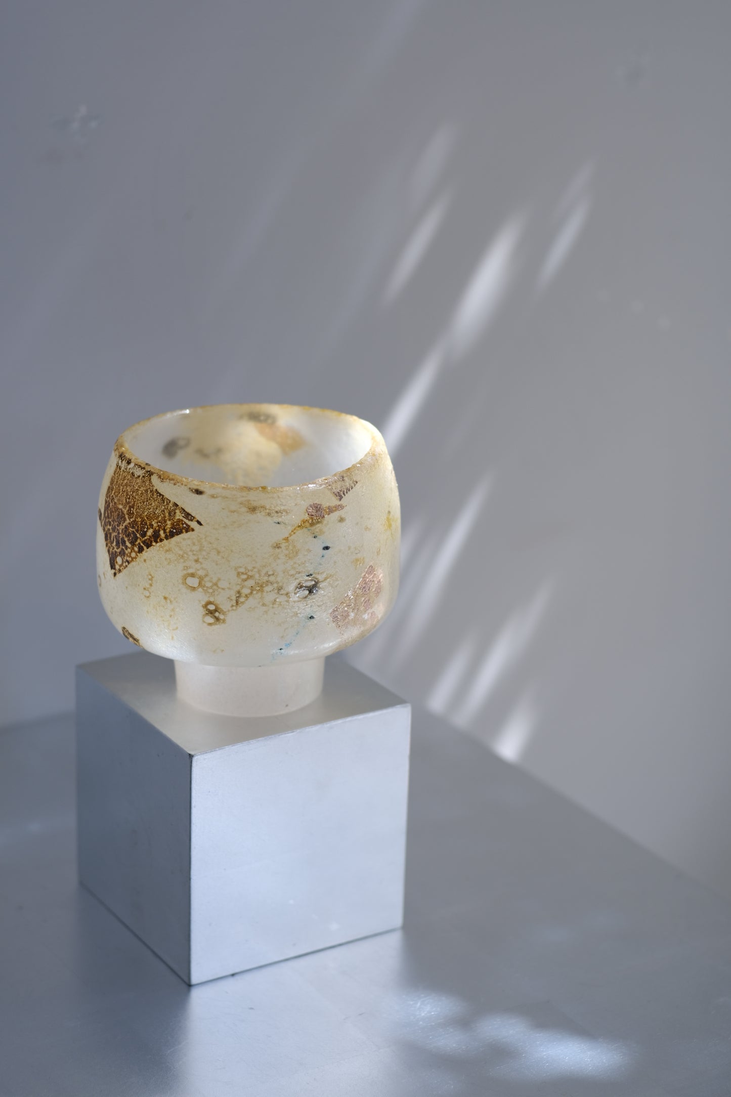 辻野剛 "abyss"玻璃茶碗 - 米白02