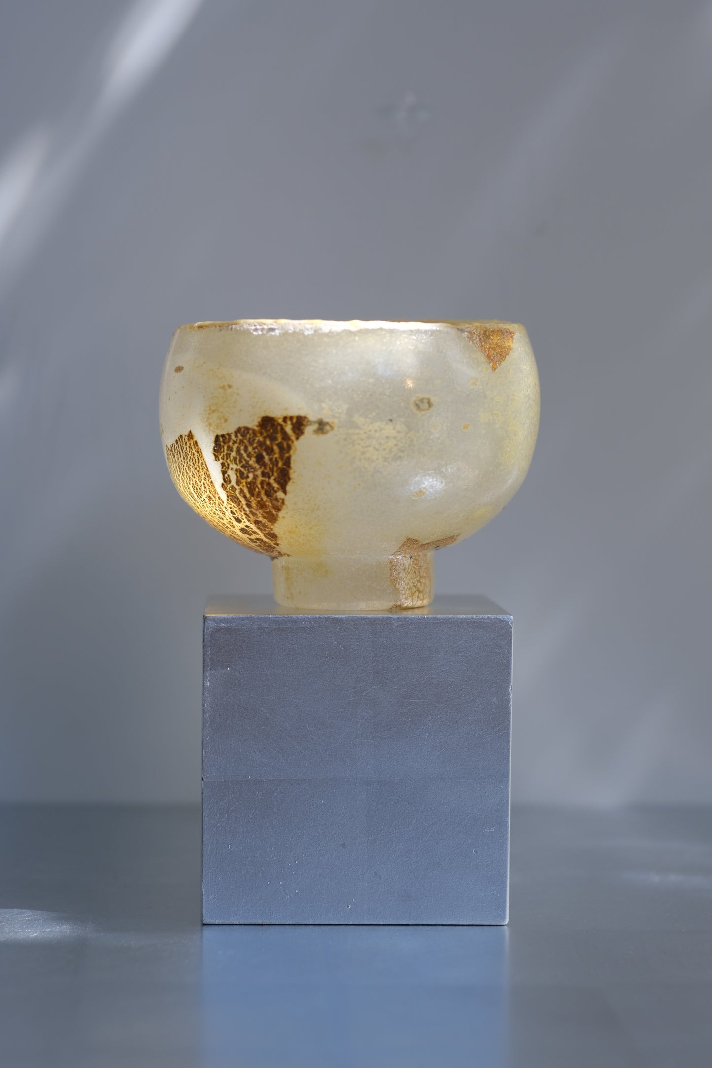 辻野剛 "abyss"玻璃茶碗 - 米白03