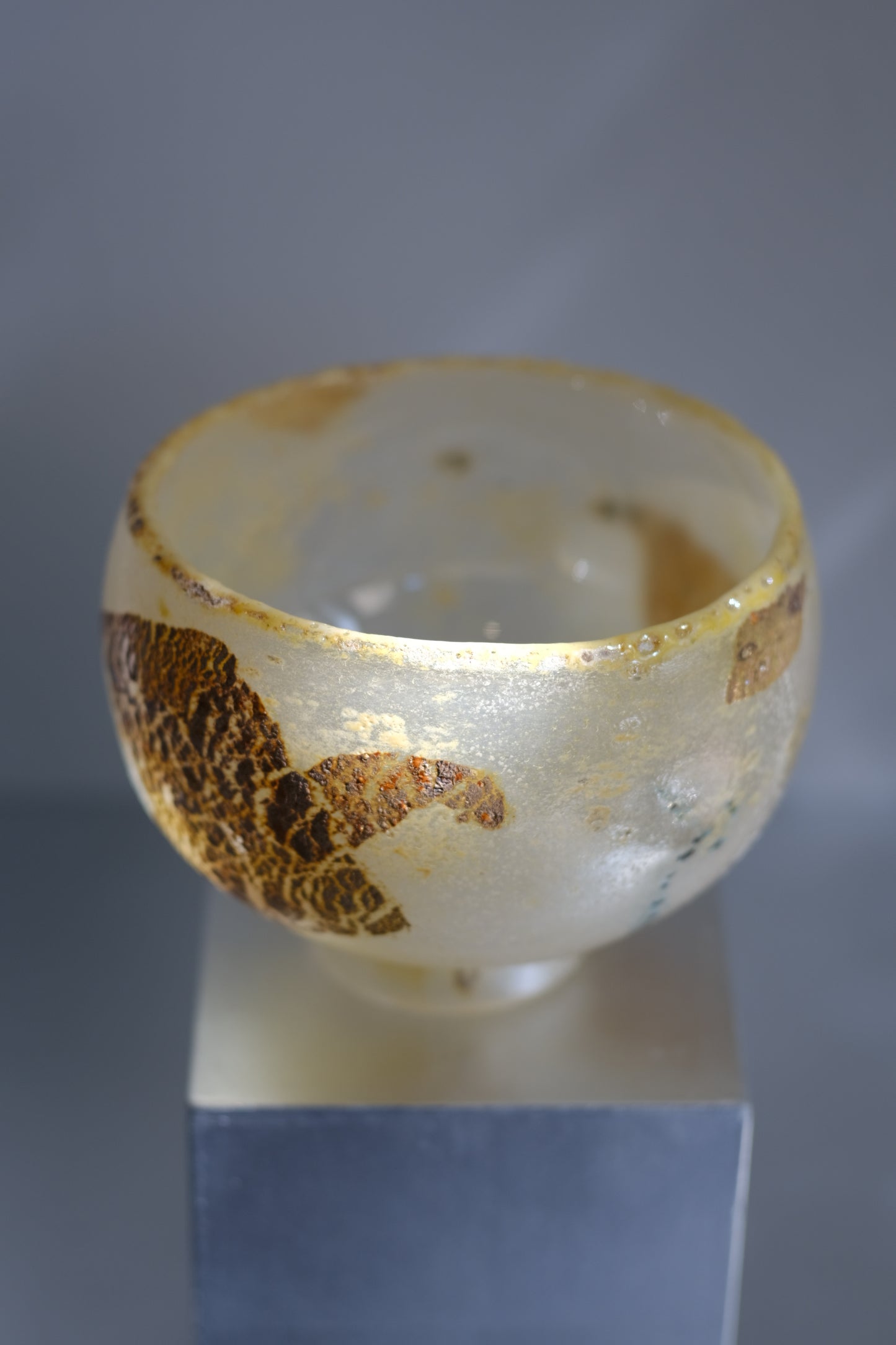 辻野剛 "abyss"玻璃茶碗 - 米白03