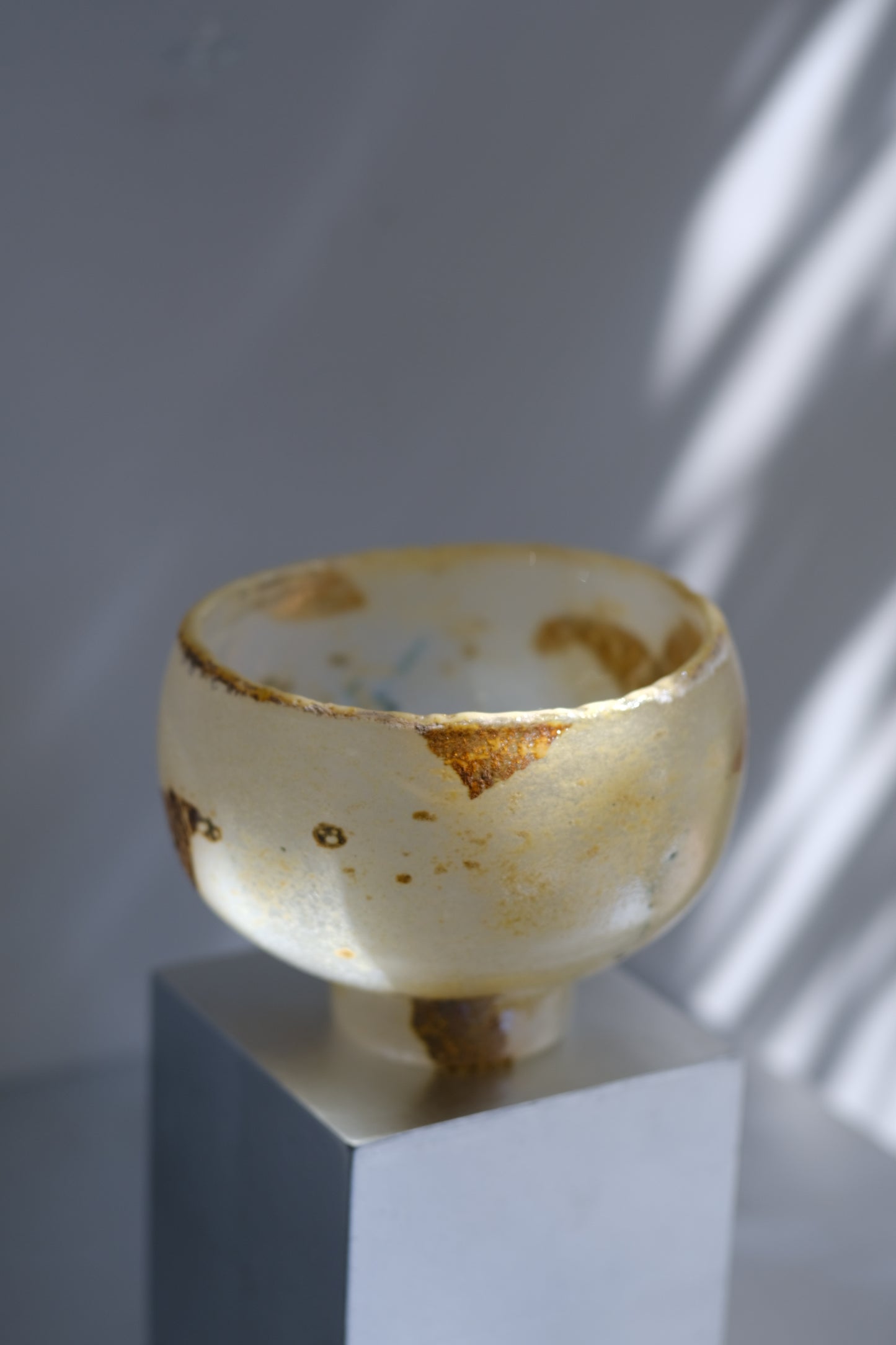 辻野剛 "abyss"玻璃茶碗 - 米白03