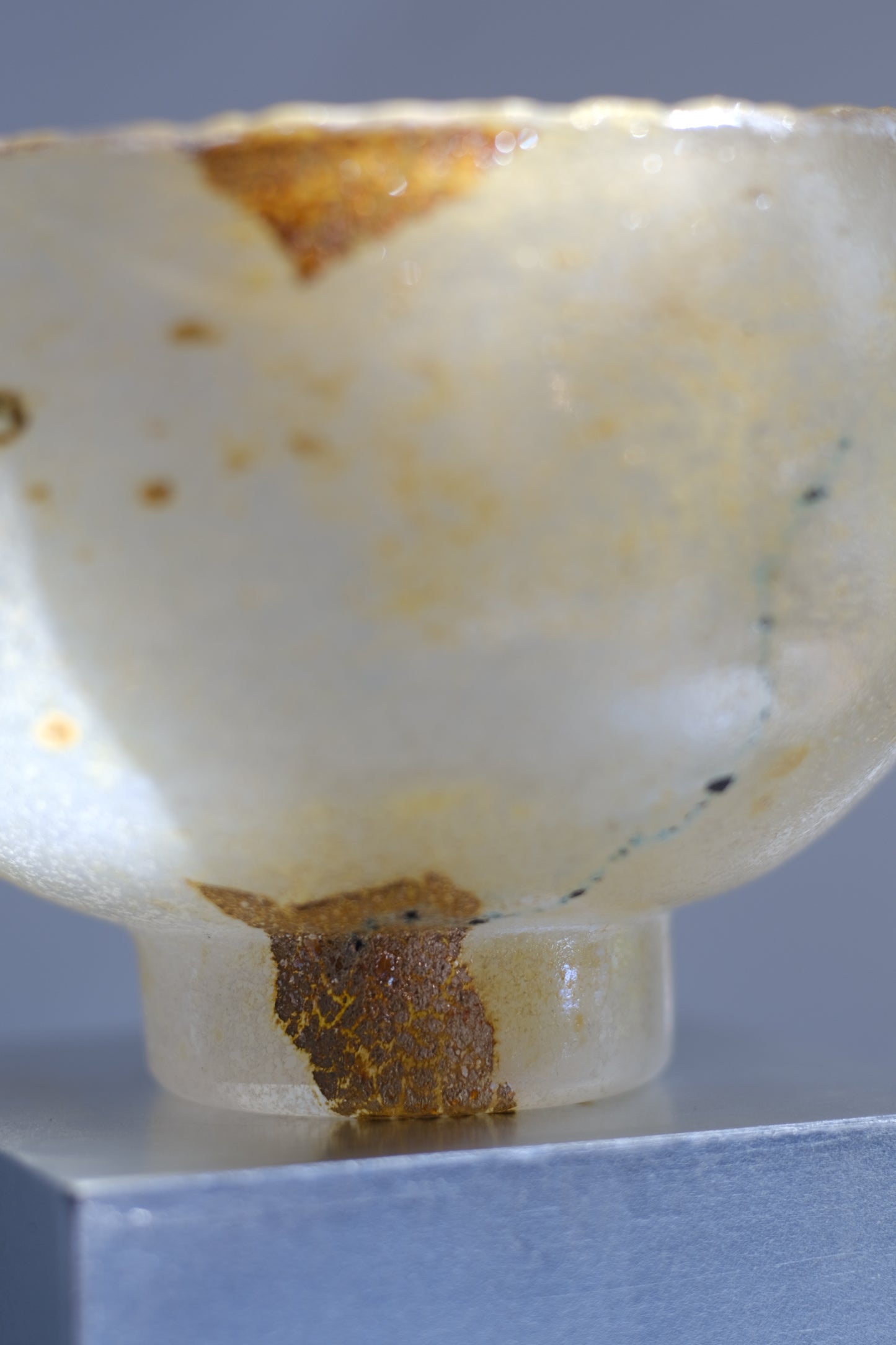 辻野剛 "abyss"玻璃茶碗 - 米白03