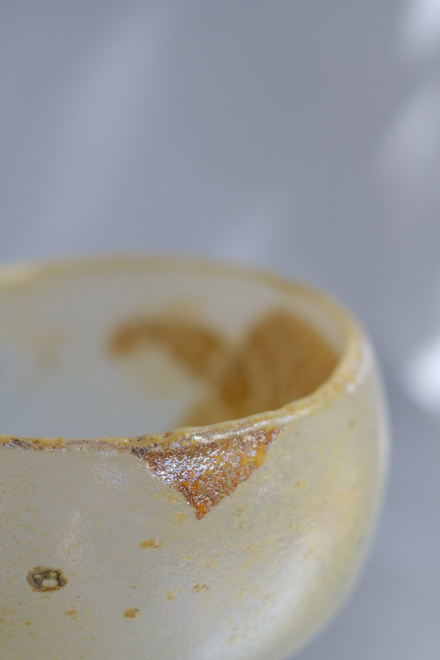 辻野剛 "abyss"玻璃茶碗 - 米白03