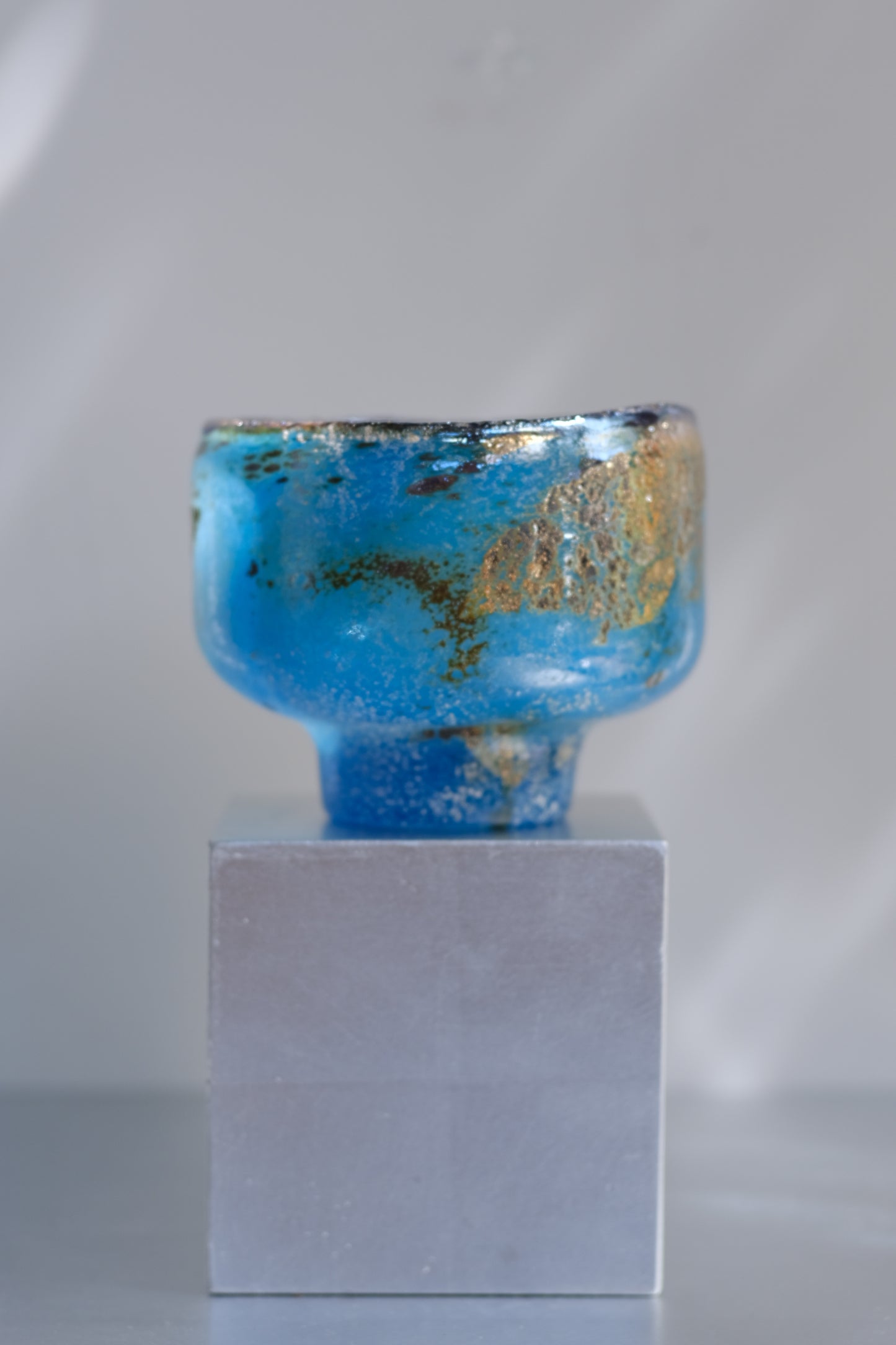 辻野剛 "abyss"玻璃茶碗 - 湛藍05