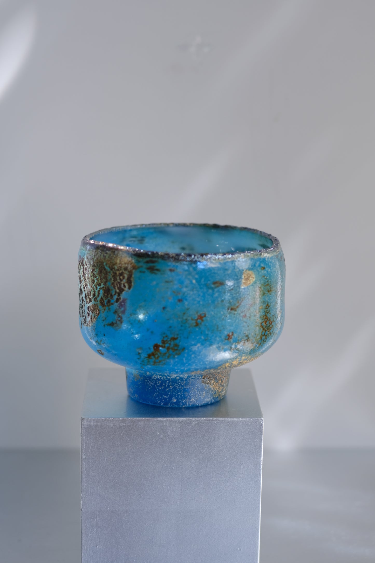 辻野剛 "abyss"玻璃茶碗 - 湛藍05