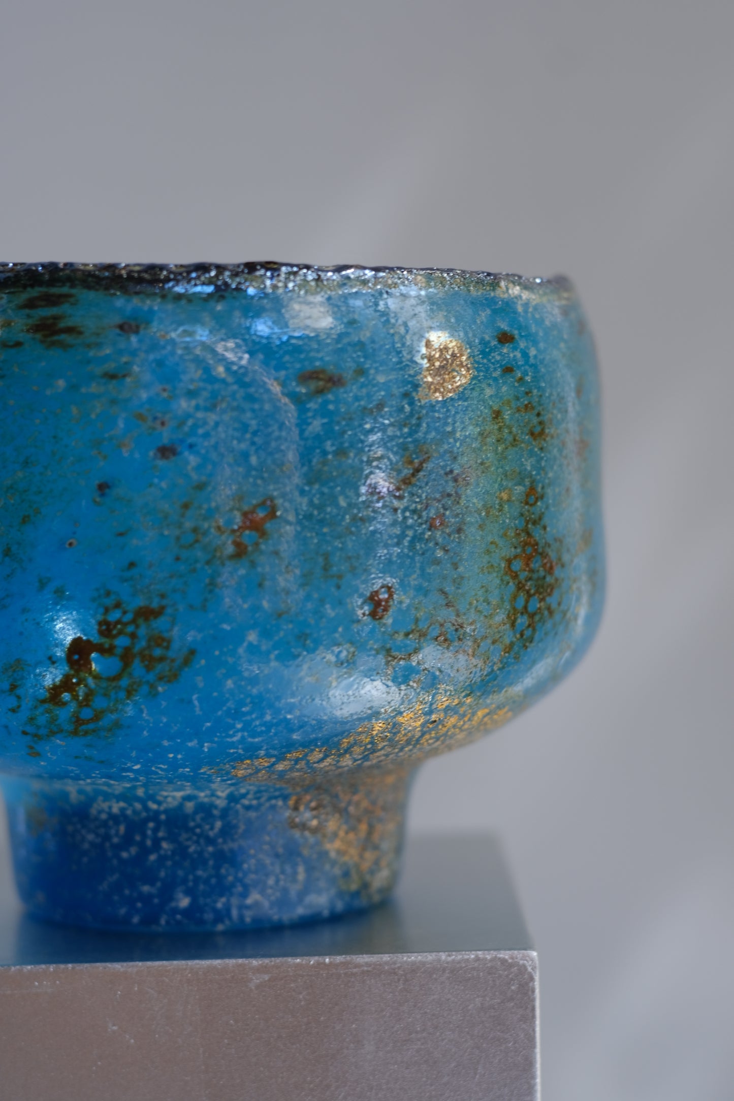 辻野剛 "abyss"玻璃茶碗 - 湛藍05