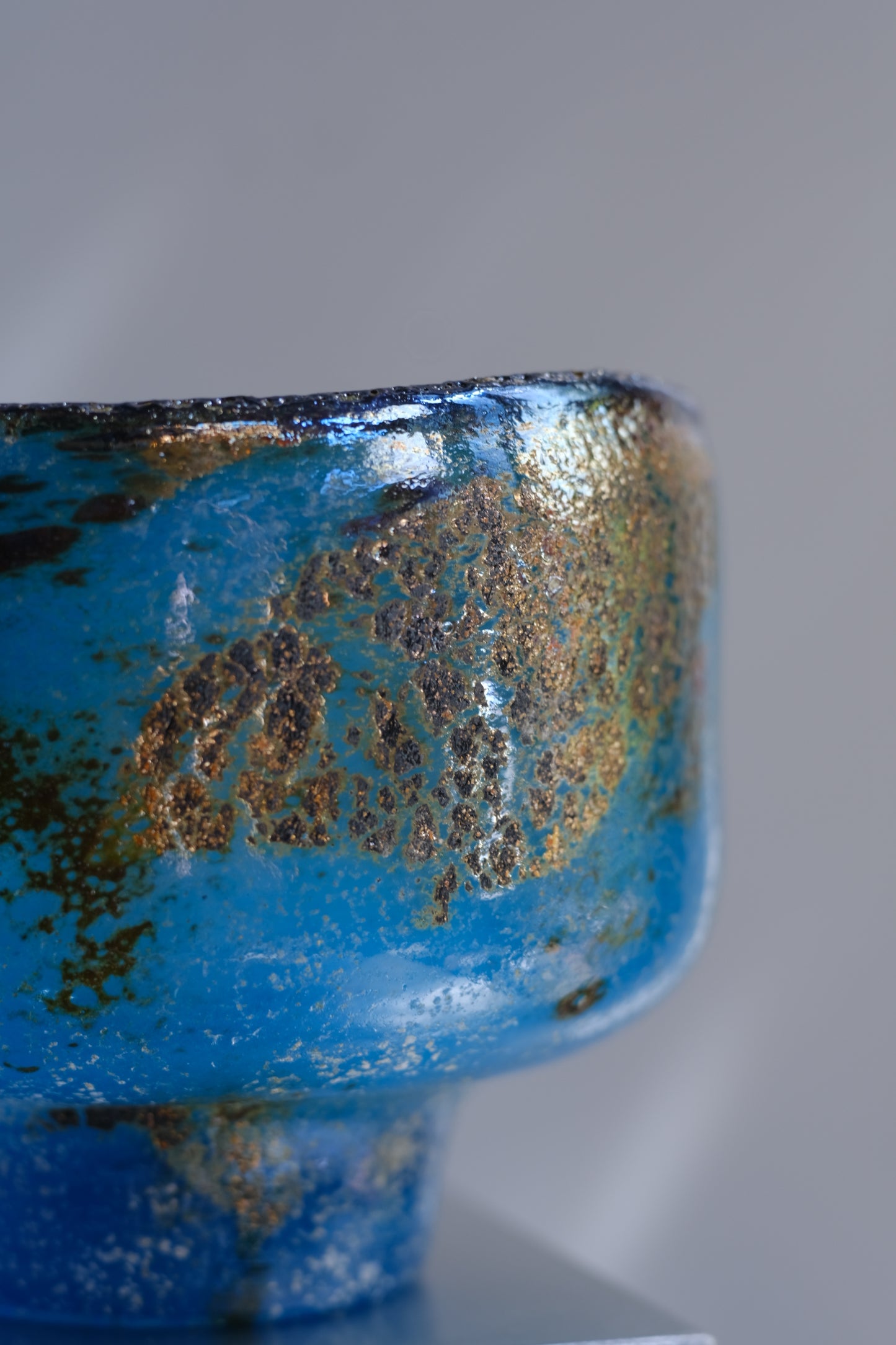 辻野剛 "abyss"玻璃茶碗 - 湛藍05