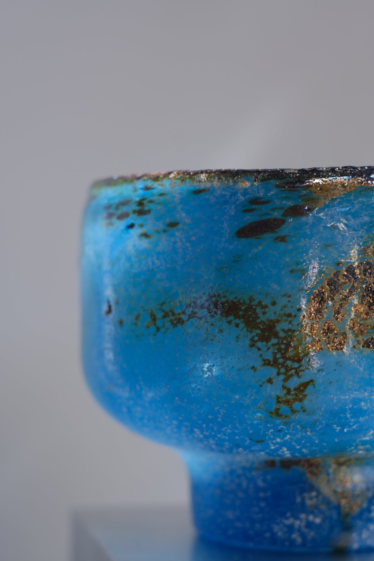 辻野剛 "abyss"玻璃茶碗 - 湛藍05