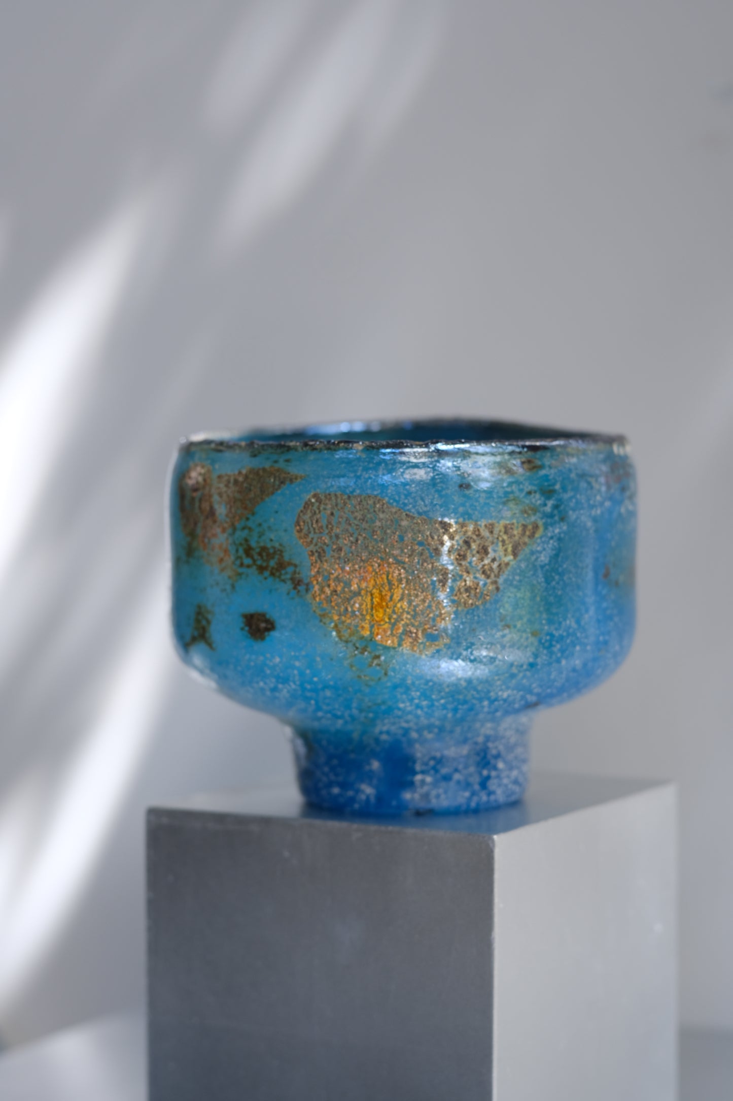 辻野剛 "abyss"玻璃茶碗 - 湛藍05